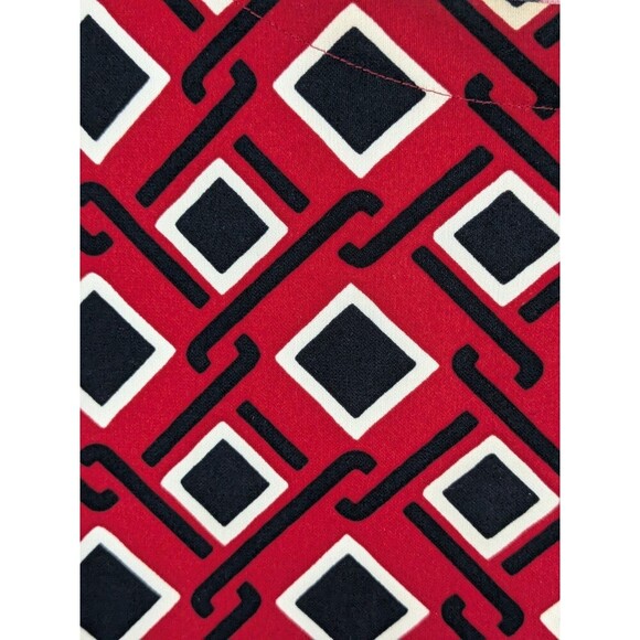 Talbots Red/Black Diamond Print 3/4 Sleeve Shift Dress Sz 3XP Jersey Knit Career - Picture 4 of 7